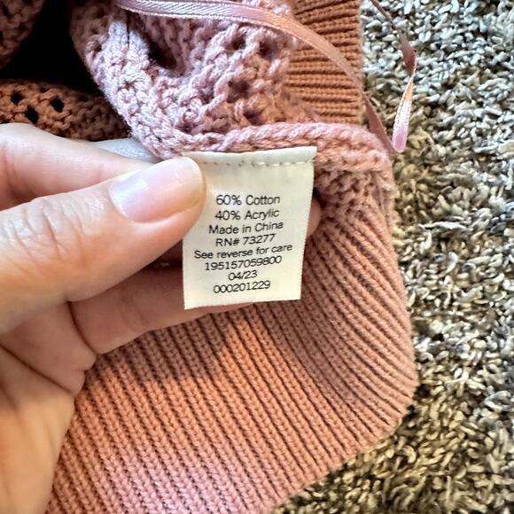 NWT SONOMA Mauve Button Down Knit Cardigan Size XXL Preppy Casual Minimalist - Picture 7 of 8